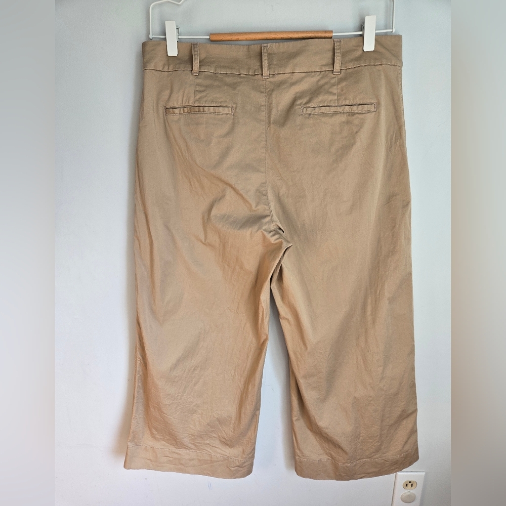RALPH LAUREN Tan Wide Leg Cotton Trousers with Belt - Picture 11 of 11